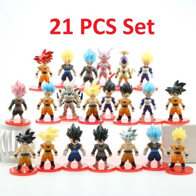 6pc SET Dragon Ball Action Figure Super Saiyan Goku Blue Son Vegeta  Christmas