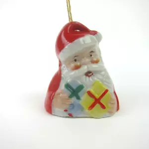 Vintage Weihnachtsmann Glocke Ornament Geschenk Porzellan Ardalt handbemalt Japan 50er - Bild 1 von 9