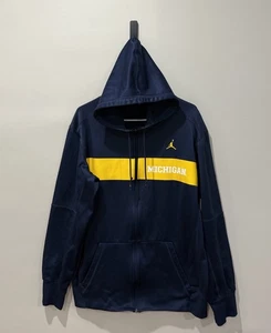 Air Jordan Michigan Wolverines Full Zip Hoodie Sweatshirt PE Size Large - Picture 1 of 3