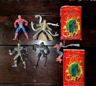 "Lote de 3"" figuras y tarjetas Spider Man Venom Doc Ock Hasbro Marvel Tobey McGuire - 2004" Foto 1 de 4
