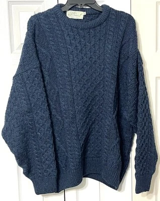  Suéter de Pescador Quill's Woollen Market Azul Oscuro Verde Irlanda Para Hombre XXL  Foto 1 de 4