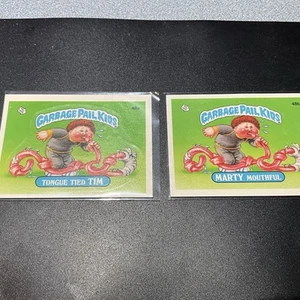 1985 Series 2 GPK Garbage Pail Kids  OS2 48a TONGUE TIED TIM 48b MARTY MOUTHFUL - Picture 1 of 4