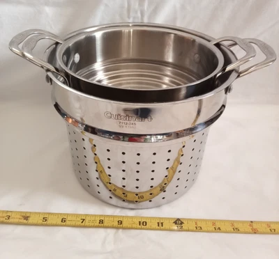 Cuisinart Large Stainless Steel Steamer Strainer 7112-24s  8qt. w/ Insert, nice. - Image 1 of 4