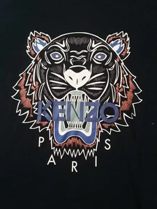 Kenzo Paris schwarzes T-Shirt Tiger Grafik Frankreich Luxus Designer SMALL - Bild 1 von 10