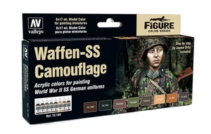 Nuevo Vallejo Juego de Colores, Armas SS Camuflaje, Segunda Guerra Mundial, 8x17ml Artículo 70180 - Imagen 1 de 1