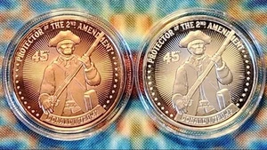 RARE! 2020 PROTECTOR OF THE 2ND AMENDMENT 1 Oz 999 Silver Round & Copper RETIRED - Picture 1 of 2