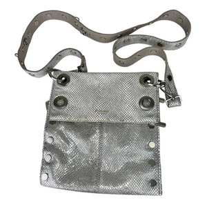 Hammitt Montana Reversible Crossbody Gray Metallic Silver leather - Picture 1 of 11