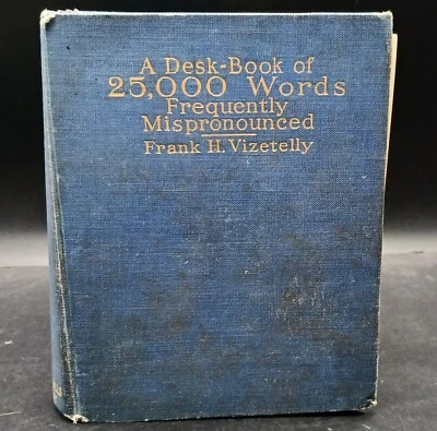 1919 Настольная Книга из 25 000 Слов Часто Неправильно Произносится - Funk&Wagnalls HC GC - Изображение 1 из 4