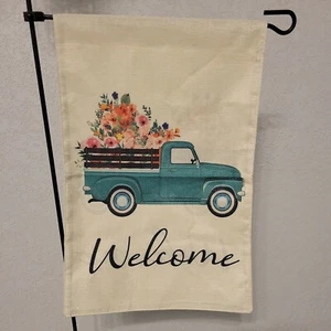 Welcome Garden Burlap Flag Brand New! Adorable! - Picture 1 of 2