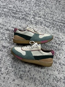 Clarks Originals Ladies TORRUN Green Combi Suede Trainers Size 7.5 US RRP $170 - Picture 1 of 13