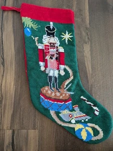 Vintage Sferra Needlepoint Christmas Stocking Nutcracker Toys  - Picture 1 of 5