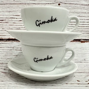 2 Vintage Tazzina Tazza Café Gimoka Espresso Demitasse Porcelain Cup Saucer Set - Picture 1 of 6