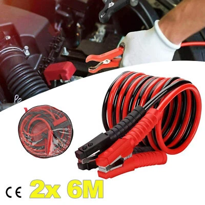 2x6m KFZ LKW PKW Überbrückungskabel 3000Amp Starthilfekabel Starterkabel Kabel - Bild 1 von 4