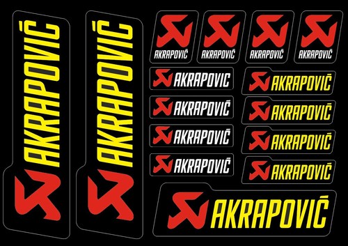 Akrapovic Decals Stickers for Exhaust Graphic Set Vinyl Adhesive 15 Pcs ...