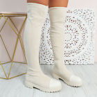 WOMENS LADIES THIGH HIGH BOOTS PLATFORM OVER THE KNEE CASUAL WOMEN SHOES SIZE