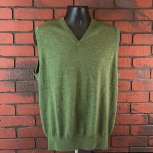 Peter Millar Green Vest Men's Medium Extra Fine Merino Wool Gorpcore Preppy - Picture 1 of 6