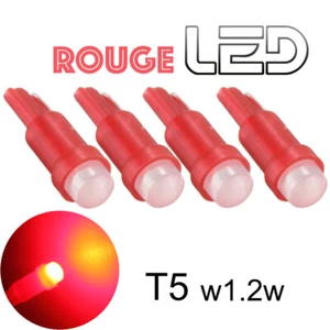 4 Glühbirnen LED T5 w1.2w Rot Sonnenschutz Lampe Wiedergabe Zähler Beleuchtung - Bild 1 von 1