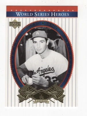 2002 Upper Deck World Series Heroes Sandy Koufax Los Angeles Dodgers #30 Foto 1 de 4