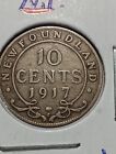 1917   Canada (Newfoundland)  10 Cents Silver Coin Xf/Au  Choice Stunning  J/456