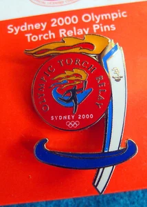 SYDNEY OLYMPIC GAMES 2000 TORCH RELAY RED CIRCLE FLAME RUNNING MAN LOGO PIN - Picture 1 of 1