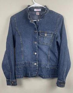 Xhilaration Denim Jacket Youth Girls Size XL 14-16 Button Up Stretch Blue - Picture 1 of 8