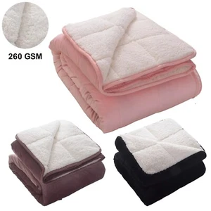 Weighted Blanket Sherpa Fleece Sofa Throw Bedding Sleep Therapy Sensory Adults - Picture 1 of 18