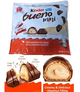 Kinder BUENO MINI Wrapped CRISPY Creamy Chocolate BITE JUMBO Pk 17.1 Oz - Picture 1 of 11