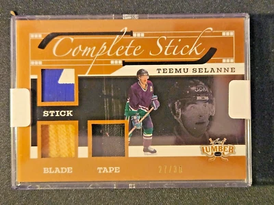 2022 Leaf Lumber Teemu Selanne Complete Stick Game Used Blade Shaft Tape #/30 🔥 - Image 1 of 2