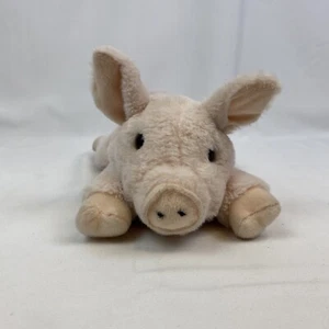 FAO Schwarz Pink Pig 12” Plush Brass Button stuffed animal Toy - Picture 1 of 7