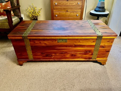 Antique PBM cedar chest with sliding, removable drawer Cover