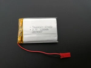 Akku Lipo 1200mAh 3.7V PCB Stecker  JST  RED - Bild 1 von 3