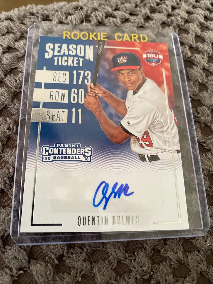 QUENTIN HOLMES 2016 ELITE EXTRA EDITION USA CONTENDERS Season TICKET AUTO Hot - Image 1 of 1