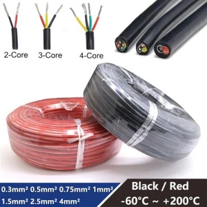 Soft Silicone Rubber Cable 2/3/4 Core Tinned Copper High Temp Wire Power Cable - Picture 1 of 8