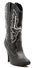 Black Cowboy Cowgirl Western Sexy Costume Stiletto Pageant Boots Heels 7 8 9 10