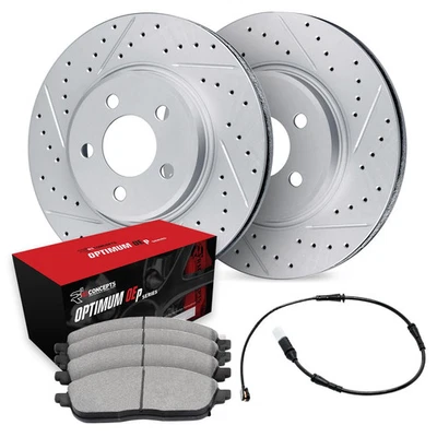 For Mercedes-Benz 190E 90-93 Drilled & Slotted Front Brake Kit w Optimum Pads Foto 1 de 2