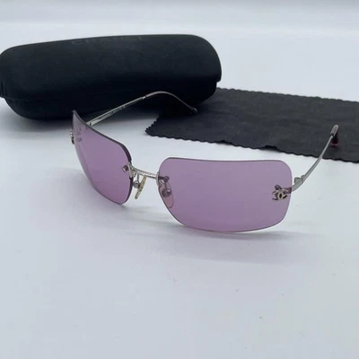 Chanel 4017 Rimless Sunglasses Purple Gradient Lens CC Logo Women’s Eyewear - Image 1 of 4
