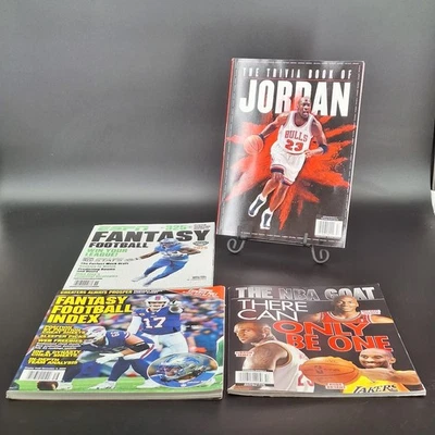 Lote de 4 revistas deportivas Jordan, NBA Goat, Fantasy Football y ESPN Fantasy Foto 1 de 4