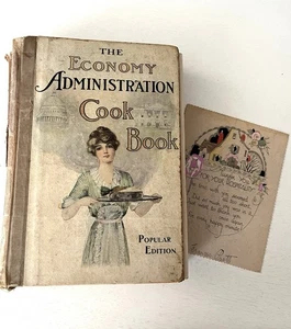 The Economy Administration Cook Book 1st Edition 1913 Woodrow Wilson Era W/ Note - Bild 1 von 8