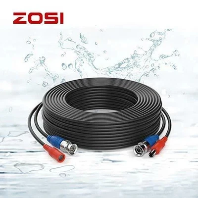 ZOSI  60ft 18m 2-in-1 Video Power Cable, BNC Extension CCTV Surveillance 1pack - Image 1 of 4