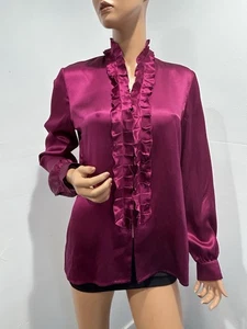 anne klein seidenbluse 10 kirsch lila - Bild 1 von 11