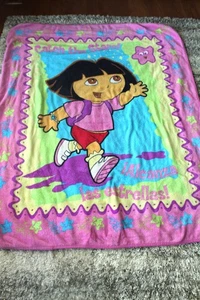 Vintage Dora the Explorer Boots Monkey Soft Fleece Blanket Throw Large 47”x60” - Picture 1 of 4