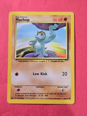 1999 Pokemon Base Unlimited #52 Machop, C, NF/H, cds6 - Image 1 of 3