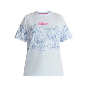Disney Damen Stitch Graphic T-Shirt mit kurzen Ärmeln blau X-Large - Bild 1 von 4
