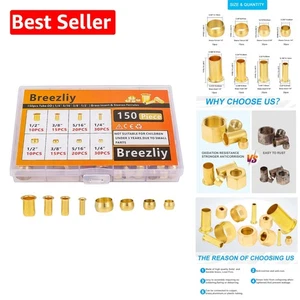 Brass Compression Sleeves & Inserts Assortment: 150PCS for Easy Installations - Picture 1 of 10