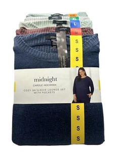 New Midnight Carol Hochman Women 3/4 Sleeve Lounge Set With Pockets Sizes S-XXL - Picture 1 of 10