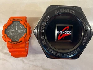 Casio G Shock GA-110GB Uhr mit orangefarbenem Band & Box wie besehen, defektes Uhrwerk - Bild 1 von 20