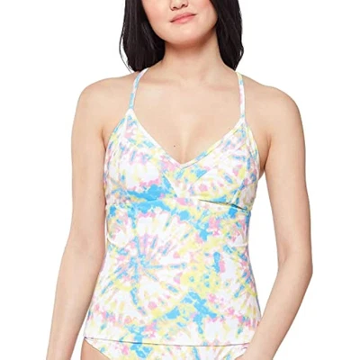 Camiseta Tankini Jessica Simpson Tie Dye $68 SOLO Amarilla Talla Grande Foto 1 de 3