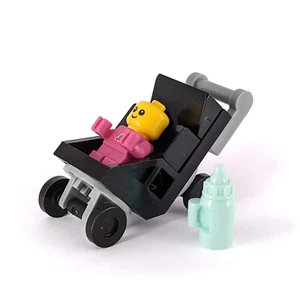 Minifigure e carrozzina Lego Spacebaby rosa con biberon - Foto 1 di 1