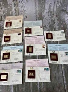 1988 USPS Gedenkmarken, 9 22k Gold Repliken Olympische Spiele Liebe 1. Tag Ausgabe - Bild 1 von 6