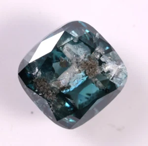 1.34 Ct Blue Salt And Pepper Diamond Lab Grown Diamond Cushion Cut Loose Diamond - Picture 1 of 9